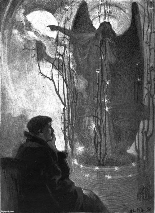 danskjavlarna: The shrouded entity points the way.  From an 1898 issue of Pall Mall magazine.