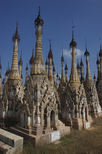 visitheworld:The ancient Kakku Pagodas, Shan State, Myanmar (by geminder).