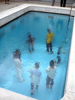 feverishlyill:  alecshao:  Leandro Erlich - Swimming Pool (2008) “An extraordinary and visually confounding installation…Erlich constructed a full-size pool, complete with all its trappings, including a deck and a ladder.  When approached from the