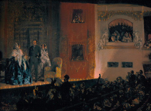 artpedia:Adolph Menzel - Theatre du Gymnase, Paris, 1856. Oil on canvas Adolph Friedrich Erdmann von