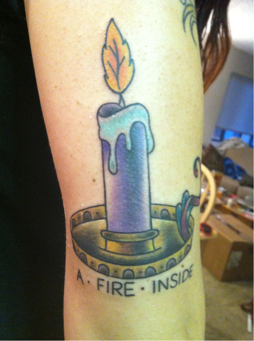 fuckyeahtattoos:   We are the ones with the radiating eyes, we are the ones who have a fire inside. This tattoo has been long overdue. AFI became my first favorite band when I was 12. In a way they made me into the person I am today. They influenced my