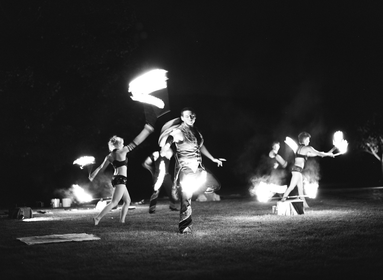 I was kind of second-guessing my decision to shoot those fire dancers on black and white film, but I love the result.