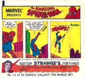 Topps Spider-Man bubble gum comic from 1979.
Collect the whole set? I WOULD LOVE TO.