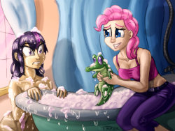 epicbroniestime:  There’s an aligator in the tub by ~PluckyNinja