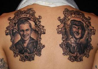 lastnamewastaken:  Tattooed by Kat Von D “Mona, get me a beer” “Get it yourself”