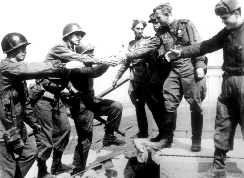 Worlds Collide — April 25th, 1945American and Soviet soldiers meet in Torgau Germany, World Wa