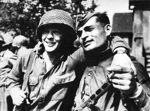 Worlds Collide — April 25th, 1945American and Soviet soldiers meet in Torgau Germany, World Wa