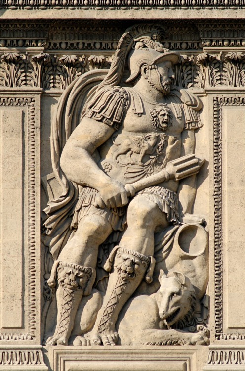 dwellerinthelibrary:“Henry II of France as the God Mars, by Jean Goujon. Relief on the left of
