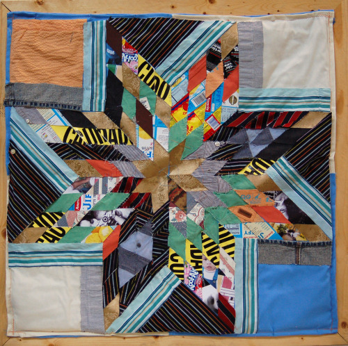 workman:mabooker:Self Portrait Quilt, 2010My old clothes, photos, wallpaper, vinyl, food boxes and l