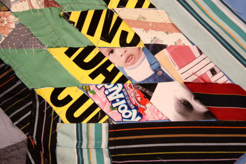 workman:mabooker:Self Portrait Quilt, 2010My old clothes, photos, wallpaper, vinyl, food boxes and l