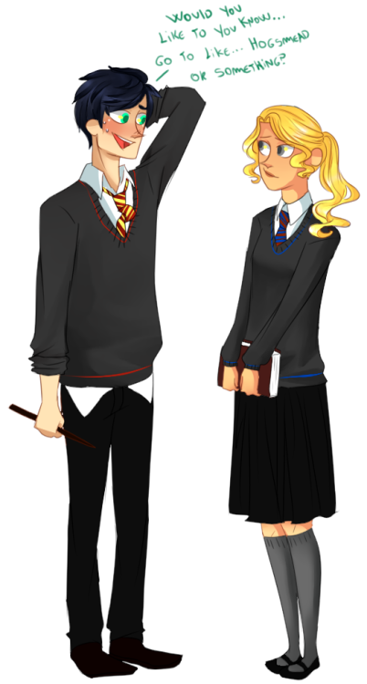 larafantini:Percy Jackson | Harry Potter AU“Would you like to you know… go to like… Hogsmeade or som