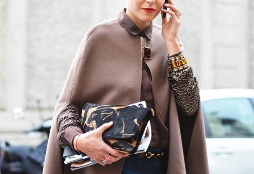 Love this leopard clutch! Image by Tommy Ton for Style.com