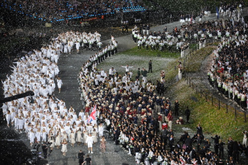 Team GB enter the Olympic Stadium during the opening ceremony of the 2012 Olympic Games.  As ho