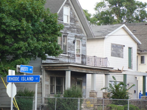 Houses Awaiting Demolition
Running along Busti Avenue from Massachusetts to Vermont Street broken and boarded houses await their future destruction.
Photograph by Robert Thuerck