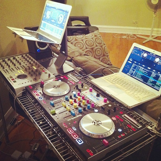 Main and back up set ups. My Serato itch is on some ole act a fool ish so I have