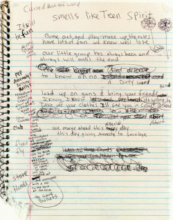  Kurt Cobain’s early draft of “Smells