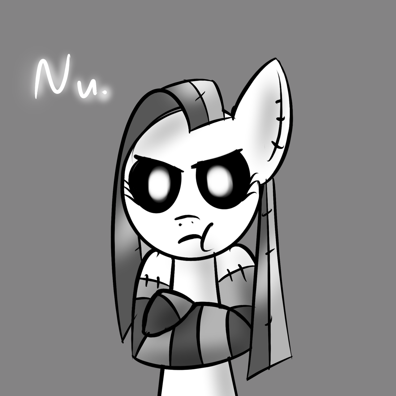 ask-stitches:  I yam a pone. An’ no ride for u.  Such a cute lil poutyface~ X3