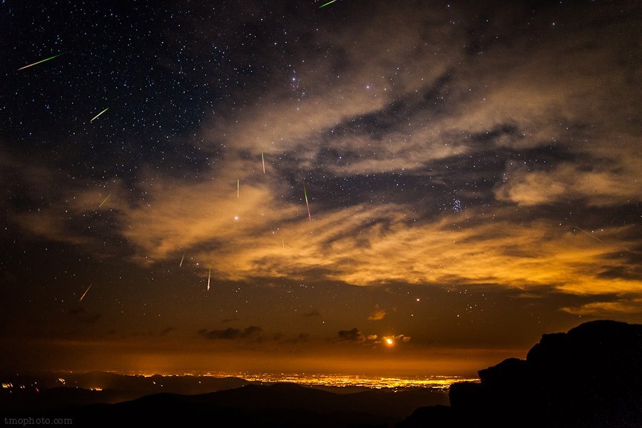 Perseid Meteor Shower over Denver Colorado Stacked... Halcyon