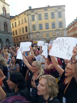 The Free Pussy Riot demo today in Stockholm.