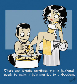 femdomtrainee:  It’s that cartoon couple again! :-)  Sacrifices? I like to think of them more as privileges.