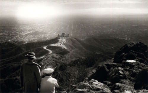 View from Mt. Hollywood, looking out over Griffith Observatory and the Los Angeles Basin, 1936. Photography by Julius Shulman.