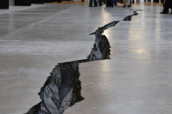 alecshao:  Doris Salcedo - Shibboleth (2008) “Shibboleth is the first work to intervene directly in the fabric of Turbine Hall. Rather than fill this iconic space with a conventional sculpture or installation, Salcedo has created a subterranean chasm