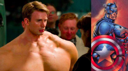 thenerdslut:If movie Captain America had the same body as comic Captain America.