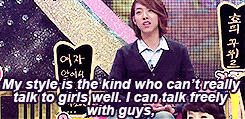 MC: Yonghwa, do you also think he really can’t speak in front of girls? [x] 