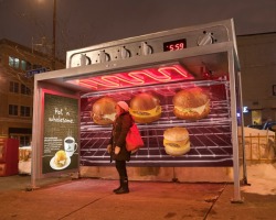 thisbigcity:  A good one for winter. urbanination:  Caribou Coffee’s bus shelter advertising in Minneapolis.   