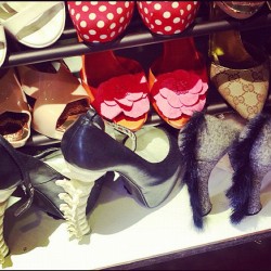 iammarge:  Welcome to the Closet #vertebrae #pumps #dsquared2 #ysl #samedelman #mcqueen #shoegasm #shoes #fashionjunkie  (Taken with Instagram)