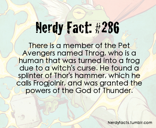 nerdyfacts:  (Source.)   OH is this why Thor turned into a frog in that one episode of the Ultimate Spider-man??