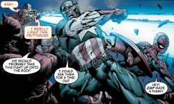 mecha-shizuko:  marveloki:  Hey! Cap made a funny.New Avengers (2004) #8   