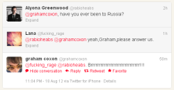 So&hellip;I think, he  means, that it&rsquo;s very cold in Russia :D But, anyway, HE ANSWERED ME OMG