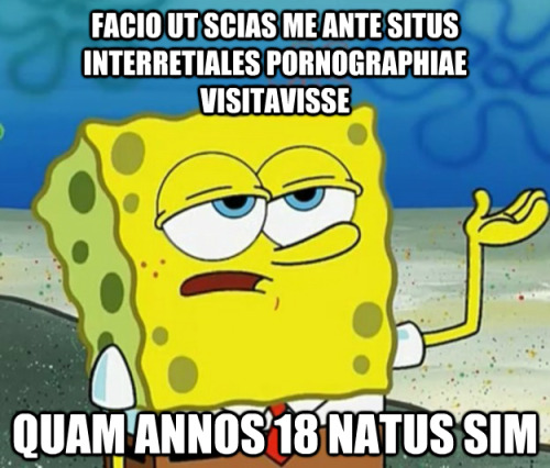 Facio ut scias me ante situs interretiales pornographiae visitavisseQuam annos 18 natus sim I&rs