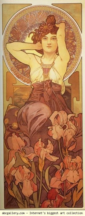 petrichoranddelight:Alphonse Mucha. Amethyst. From The Precious Stones Series. 1900. Color