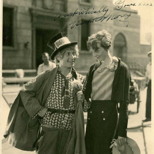 malesoulmakeup:Harpo and Amelia Earhart during the shooting of Horse FeathersCourtesy of Bill Andres