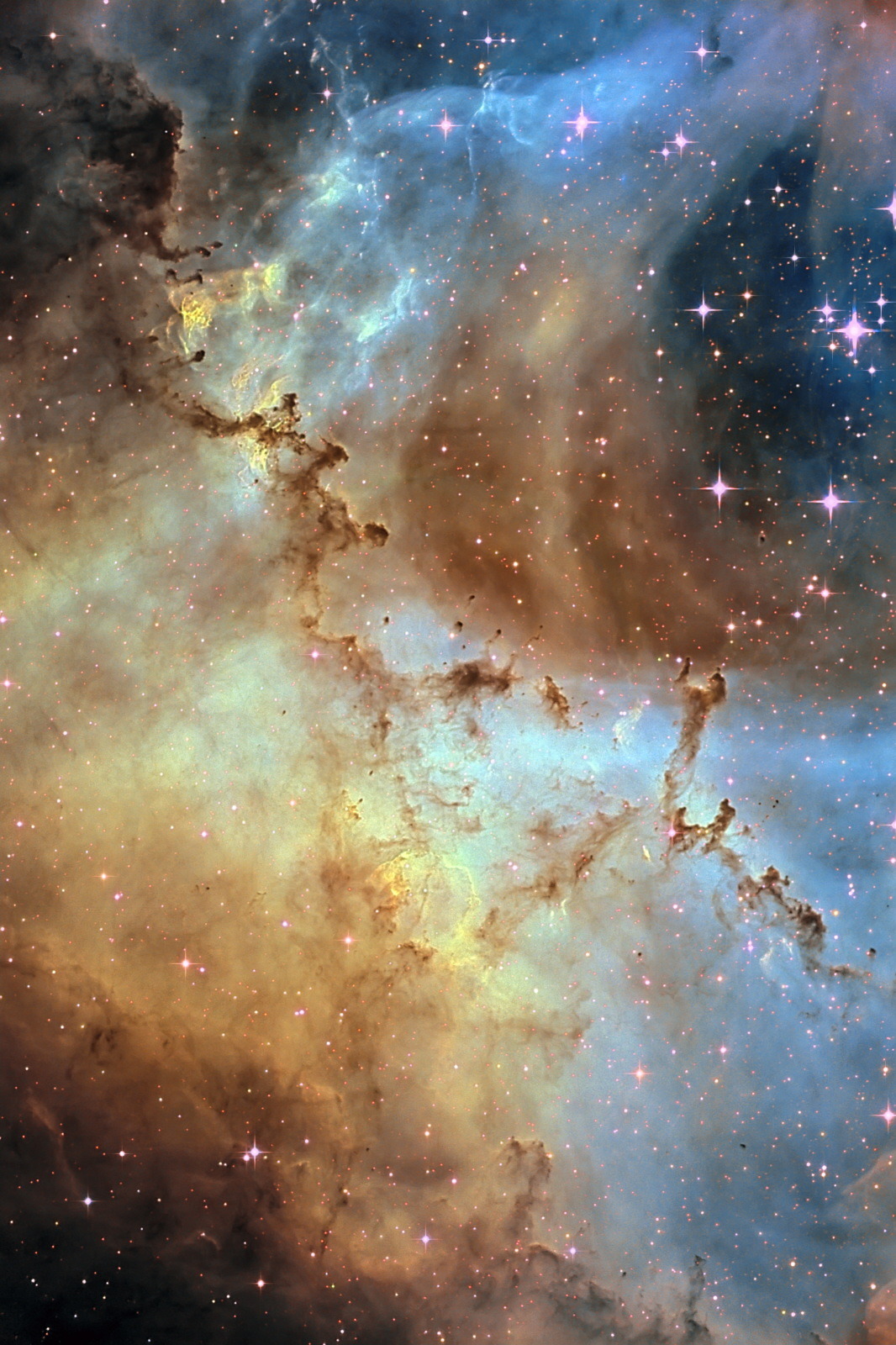 throughascientificlens:  Dust Sculptures in the Rosette Nebula  The Rosette Nebula
