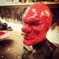 cassandramelena:  Working at the shop today molding my clown mask. :) #mask #clay #clown #creepy #halloween #horror #molding #sfx #scary #shop (Taken with Instagram)  You make me very happy 