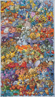 teloscs:  This girl spent ~8 months cross stitching this Pokemon mural, she is a GODDESS. This is just so amazing I might poop my pants. 