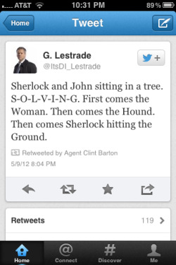 auniverseofimpossibilities:  lovelynobody00:  jacquelinesrumbottle:  absoluteparanoia:  team-nerd-angel:  diorhomiee:  W H Y  too soon  things that are not okay this     What the hell Lestrade  This is not OK.