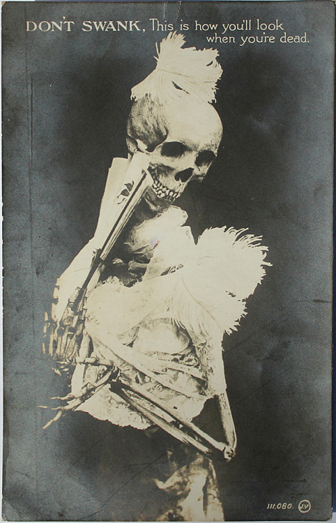 moshita:Antique Skeleton Postcard, 1906-1910JG50