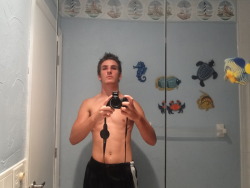 militaryboysunleashed:  This hot 19 year old from Miami, FL said he had to use his mom’s camera to take the pics… I wonder if he remembered to delete them before giving it back to her… :P 