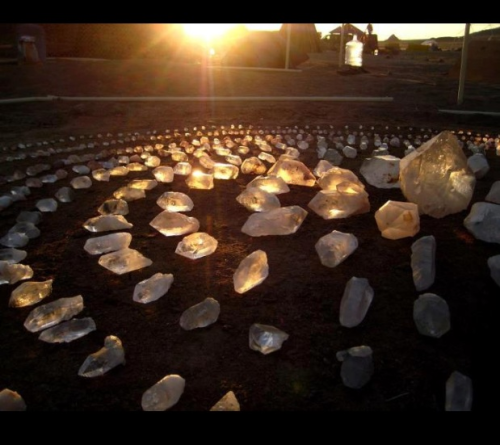 Beauty quartz crystal grid .Crystal grids are purposeful and specialized crystal placements correspo