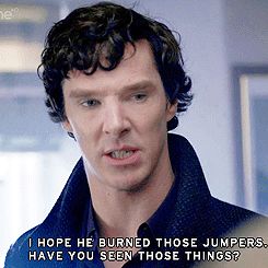 superwholockfeels:  obssessedwithsherlock:                        Sherlock forgets that sometimes John isn’t alive Lestrade-Because John Watson is gone, Sherlock. Remember we found him dead in his flat the morning you came back?Shot himself