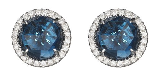 houstonjewelry:   Something Blue! London Topaz and Diamond Earrings by Danhier.