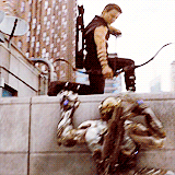 notbartonismsnowgoaway-blog:  Jeremy Renner as Hawkeye in The Avengers 
