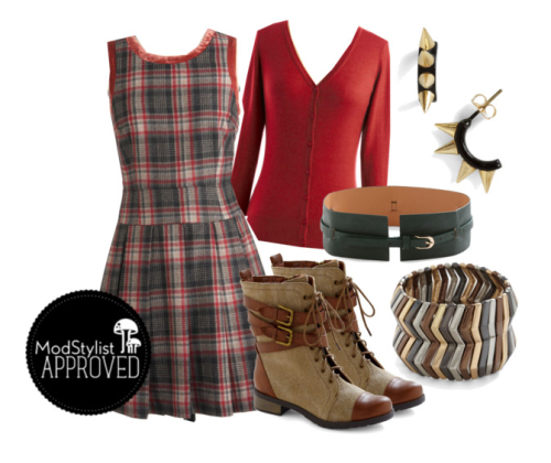 questforitall asked you:
What’s a good back to school outfit to go with Be Buckle Soon boot?
Hi there! I love the Be Buckle Soon Boots! Plaid is super popular for fall so I paired these boots with a plaid sheath dress, cardigan, and jewelry to make a...