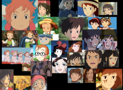 artist-confessions:  Am I the only one who notices that every Studio Ghibli character looks the same?  All of the kid characters look the same, all of the teenage girl characters look the same, all of the teenage boy characters look the same, dads look