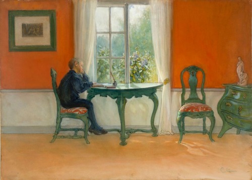 Carl Larsson (Swedish; 1853–1919)Summer Homework (Pontus, the artist’s son, staring out the window o