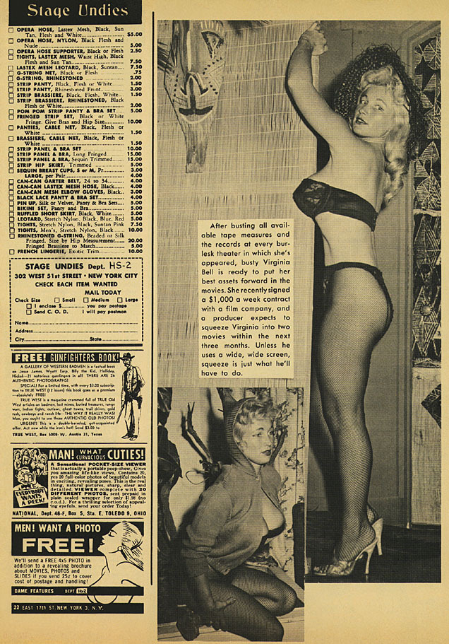 Virginia Bell is featured in a pictorial scanned from the July ‘58 issue of ‘HIT